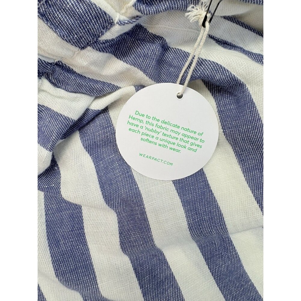 *New PACT Shorts Womens XL Blue White Striped Organic Cotton Granola Indie Boho - Picture 6 of 10